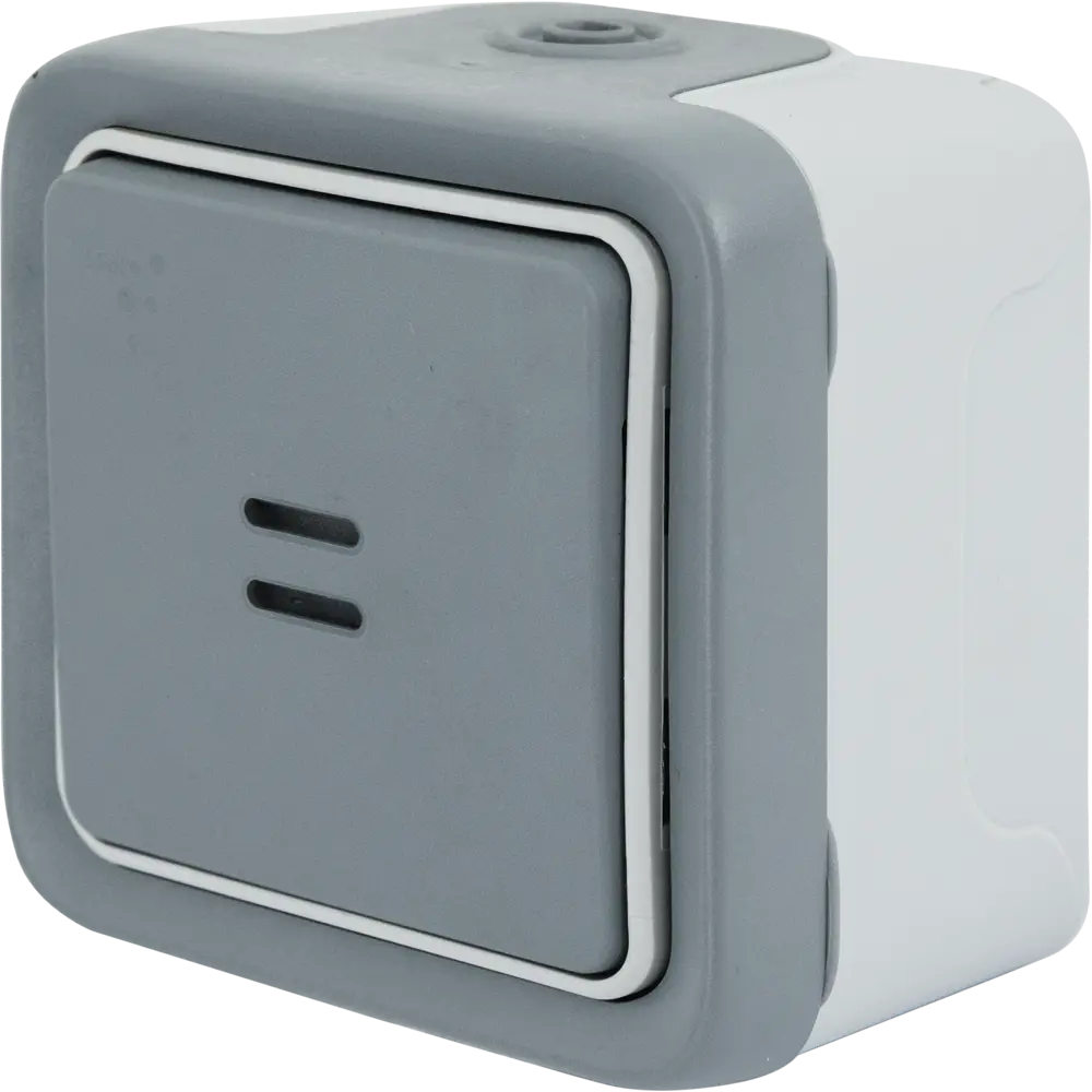 Переключатель Plexo IP55 с подсветкой, цвет серый legrand STLM-2103592 - Вид №1