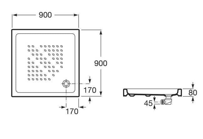 Керамический нескользящий квадратный поддон для душа Roca ITALIA 3740H ARCH-00024471 - Вид №2