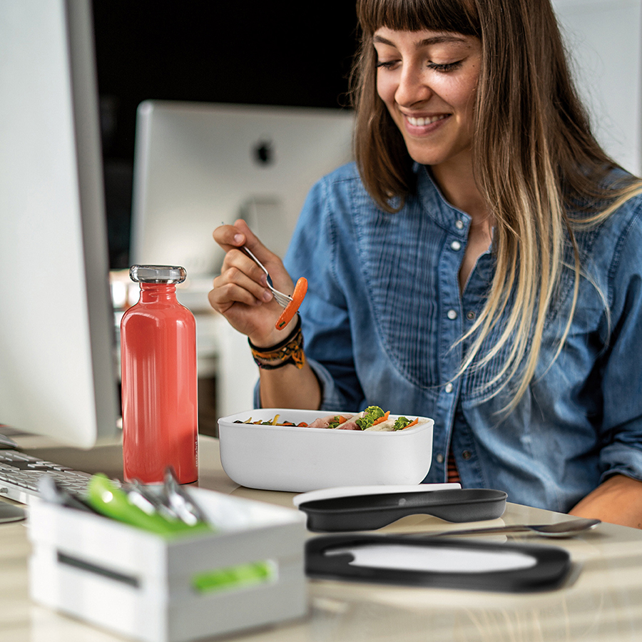 17110211 Набор из ланч-бокса и приборов store & go, белый Guzzini  - Вид №3