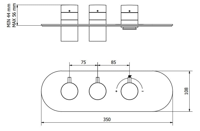 Термостатический смеситель для душа с 3 отверстиями IB AQUA - 2 WAYS EUA222 ARCH-00105632 - Вид №11