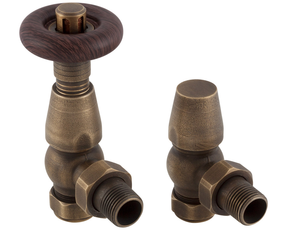 HAN020 Впускной термостатический клапан радиатора Kingsgrove 15 мм (античная латунь) Сarronheating 