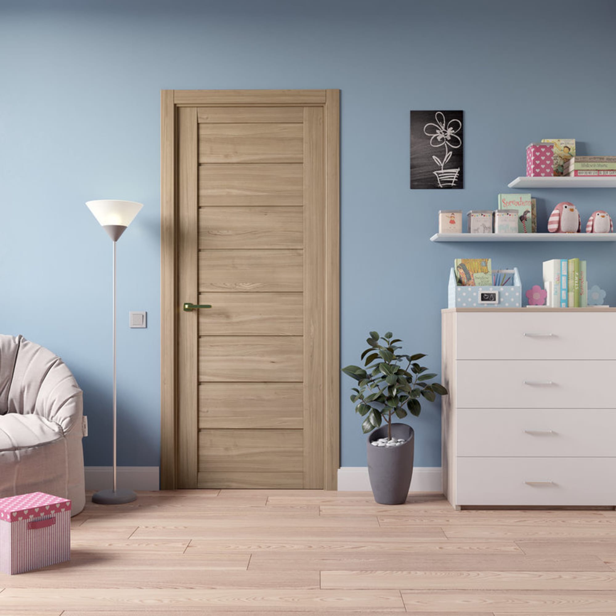 81933684 Дверь межкомнатная Лайн 90x200 см цвет дуб глостер Santreyd  - Вид №5