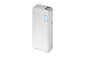16389677 Внешний аккумулятор 7500 мАч, 2 USB, 1 А, индикатор зарядки, серый 4311121 LUAZON