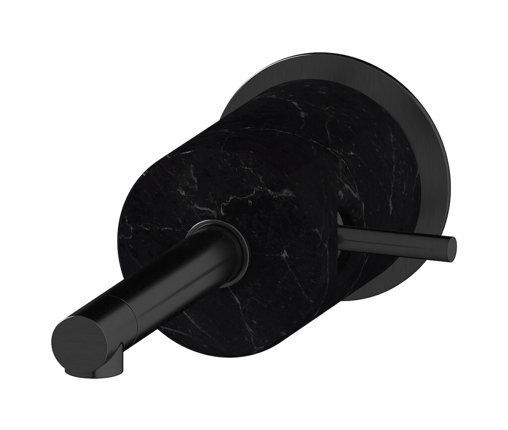 Встроенный в стену смеситель для раковины на 1 отверстие в комплекте с донным клапаном WE ARE IB mm209cs_2 Brushed Black Chrome Marmo