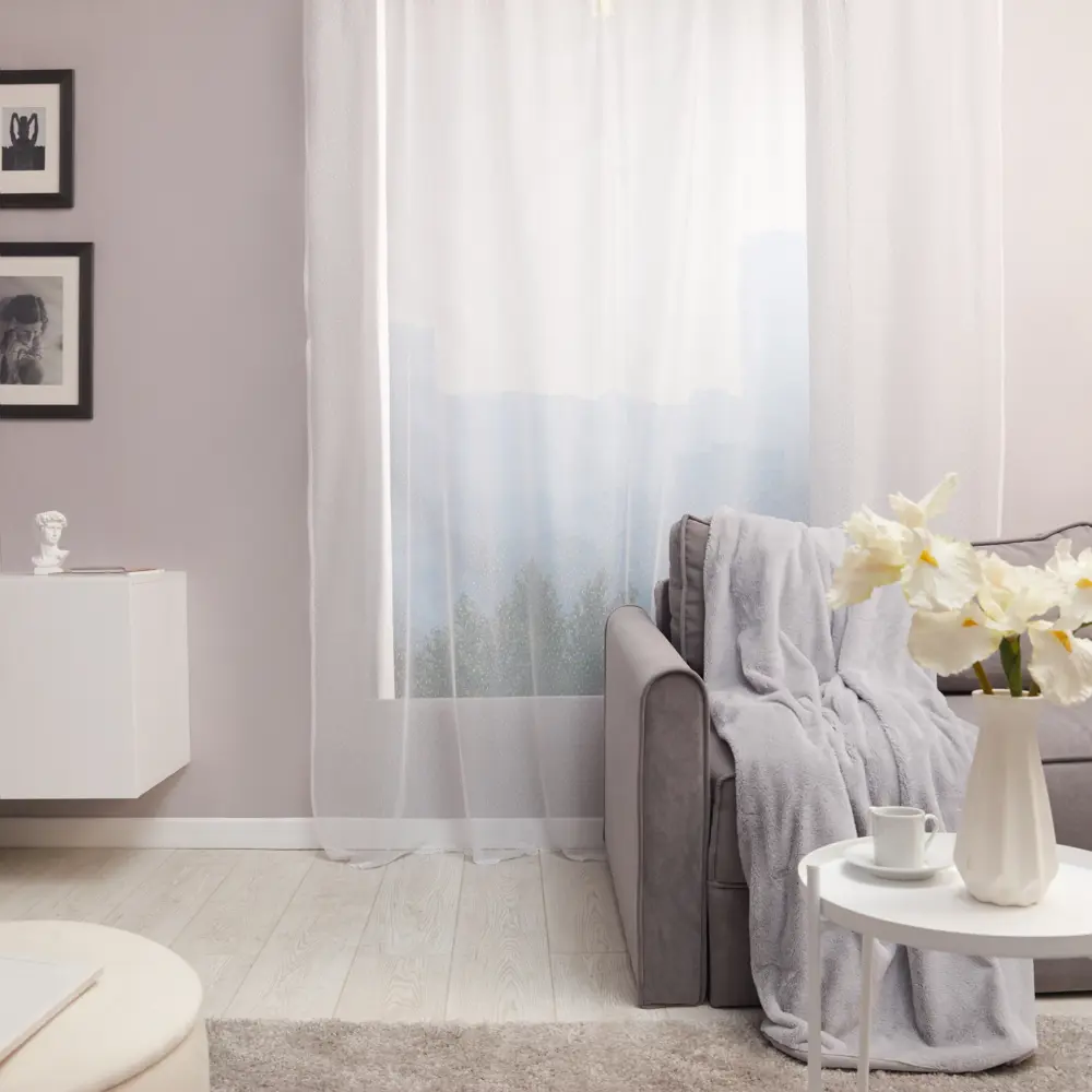 MIAMOZA Тюль Олла с геометрической вышивкой 250x260 см 88109980