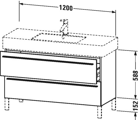XL654505151 Тумбочка напольная X-Large #XL6545 1200 x 470 мм Сосна коричневая, декор Duravit - Вид №1