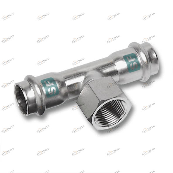 619130G183418 SANHA 19130G пресс.-фит. без силикона тройник ВПр-ВР-ВПр,нерж. 18x3/4x18 мм 