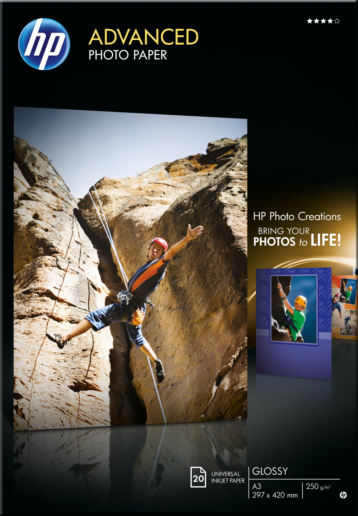 Q8697A advanced glossy photo paper-20 sht/a3/297 x 420 mm HP Santreyd 