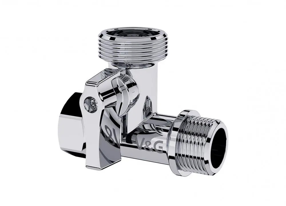 91740758 Кран шаровой угловой V&G Valogin VG-506101 PN10 1/2"x3/4" НР-ВР латунь ручка флажок STLM-0811262