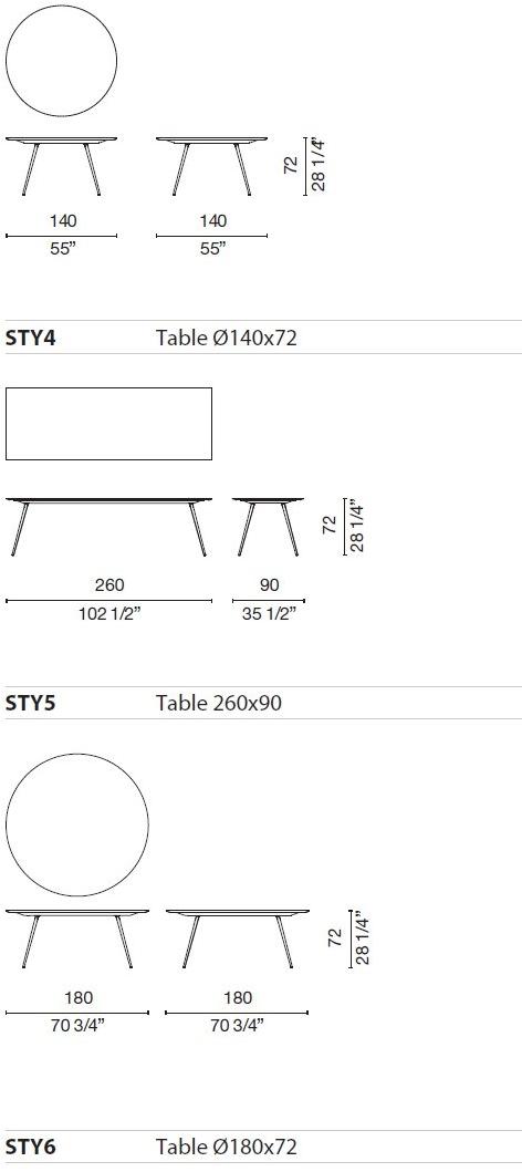 Cappellini Стол на стальных конических ножках sun-id-1380887 - Вид №5