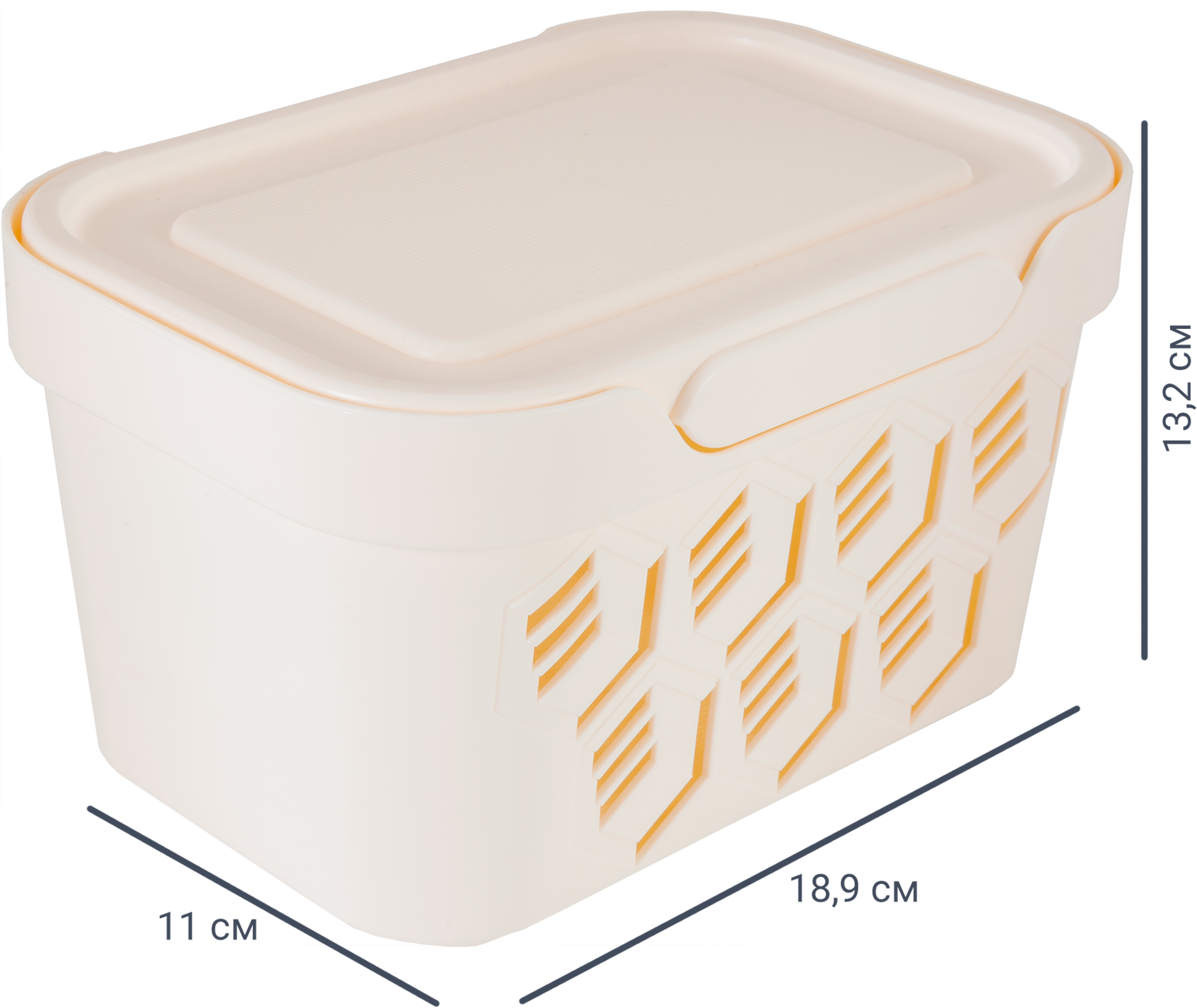 82578742 Ящик DELUXE с крышкой 19x13x11 см 1.9 л пластик цвет бежевый STLM-0030458 БЫТПЛАСТ
