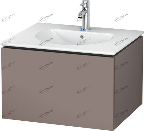 LC616104343 Тумбочка подвесная L-Cube #LC6161 620 x 514 мм Базальт матовый, декор Duravit