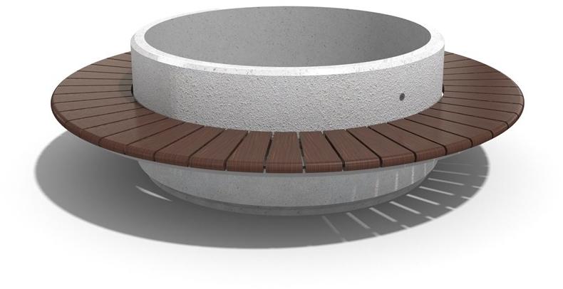 ENCHO ENCHEV - ETE Круглая скамья из бетона со встроенной сеялкой  92  - Вид №1