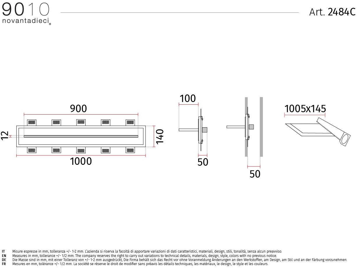 9010 novantadieci Встраиваемый настенный светильник из cristaly®  2484c  - Вид №2