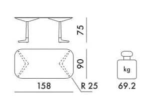 Прямоугольный стол из керамогранита Kartell MULTIPLO XL ARCH-00150442 - Вид №6