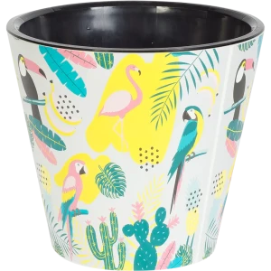 Горшок цветочный Ingreen Фиджи Фламинго ø20 h18.3 см v4 л пластик мультиколор