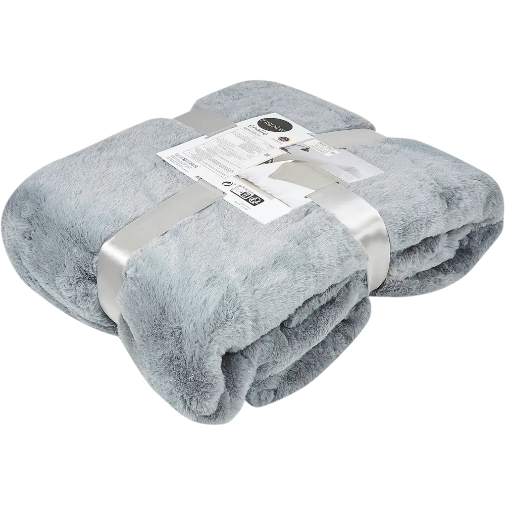 Плед Inspire Enalie Granit 3 200х220 см полиэстер цвет серый 82560497 STLM-2160371 