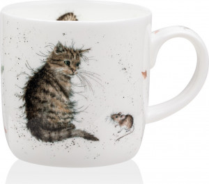 10579647 Royal Worcester Кружка Royal Worcester "Забавная фауна", "Кот и мышь" 310мл Фарфор костяной