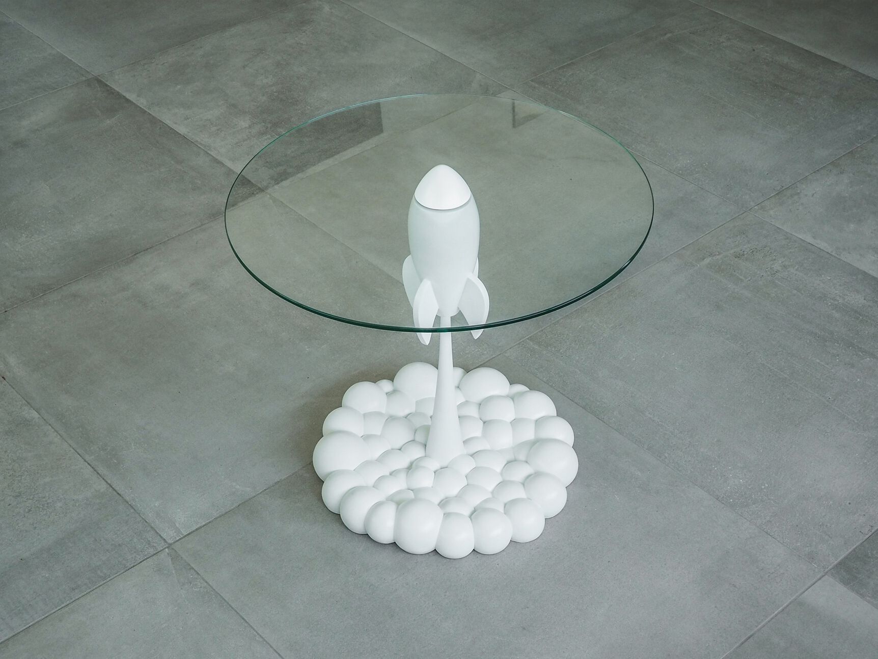 Стеклянный круглый журнальный столик LO Contemporary SINGLE ROCKET ARCH-00090106 - Вид №4