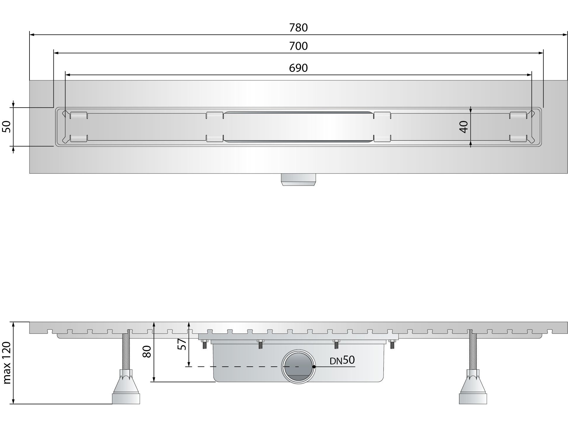 Слив для душа из нержавеющей стали OMP Unseen ARCH-00100473 - Вид №2