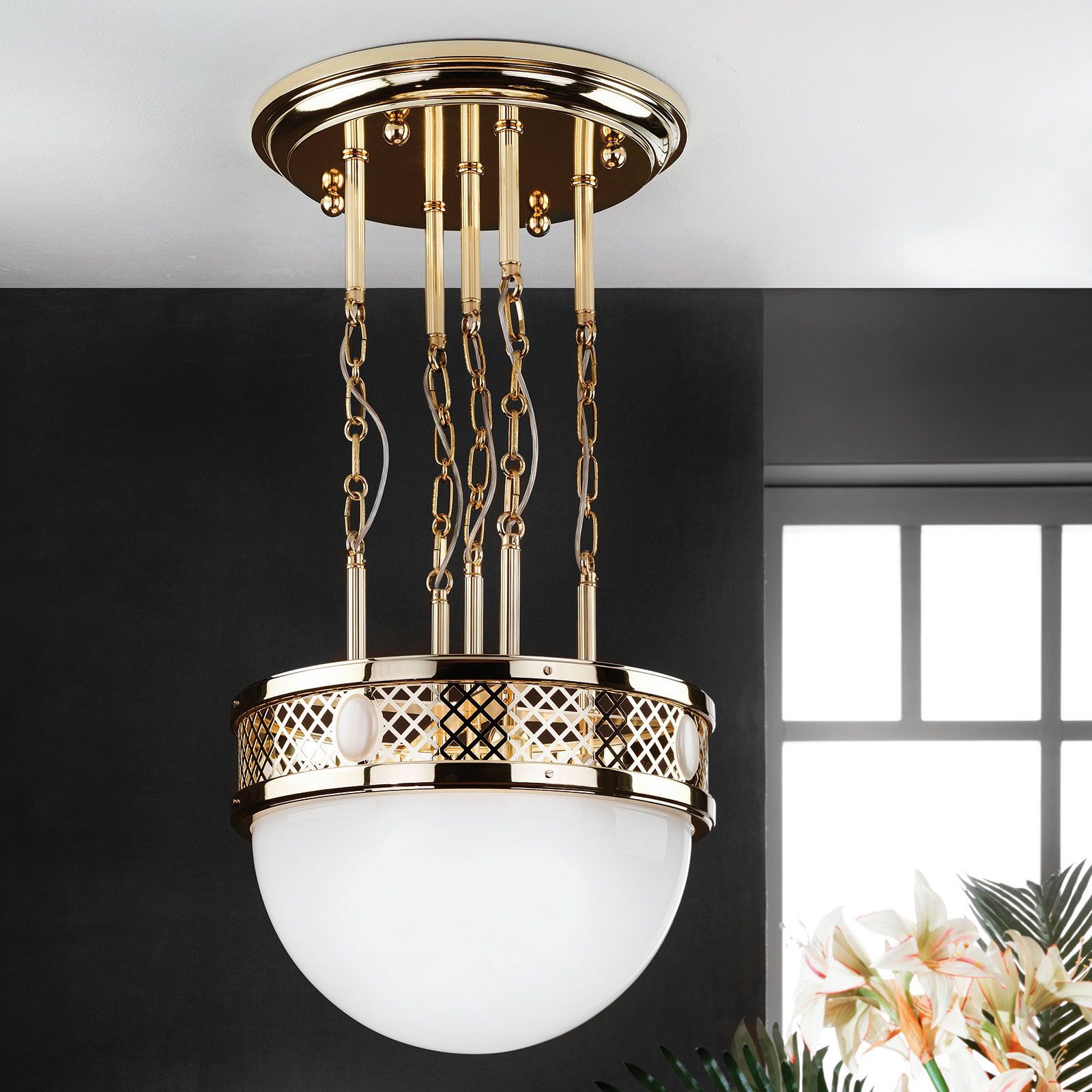 Подвесной светильник из опала и латуни Orion Alt Wien ARCH-00005669 - Вид №1