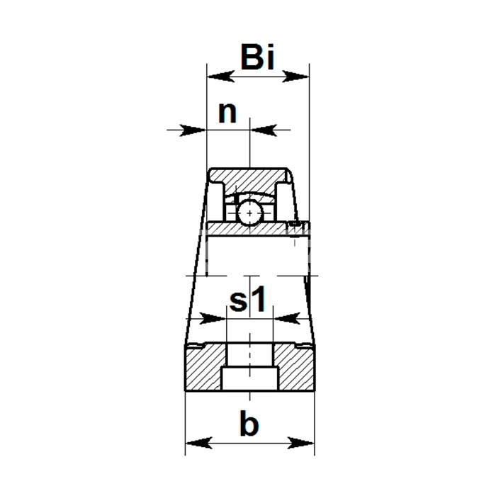 IS1913 Корпус подшипника P207PL (бел. пласт) ISKRA  - Вид №1
