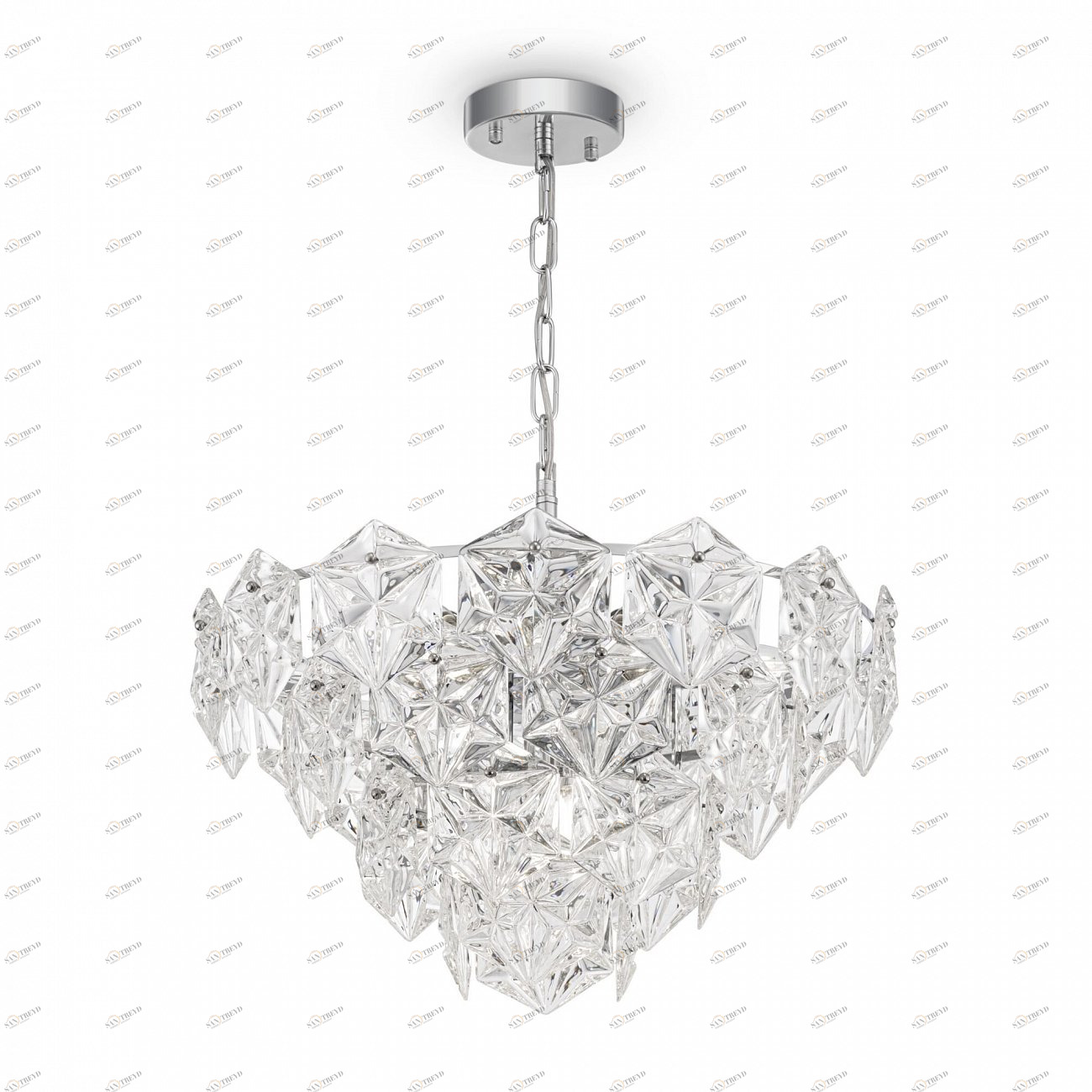 Люстра подвесная со стеклянными подвесками 88,5 см хром Molly FR1004PL-09CH FREYA ДИЗАЙНЕРСКИЕ, CRYSTAL 00-3957115 Прозрачный 