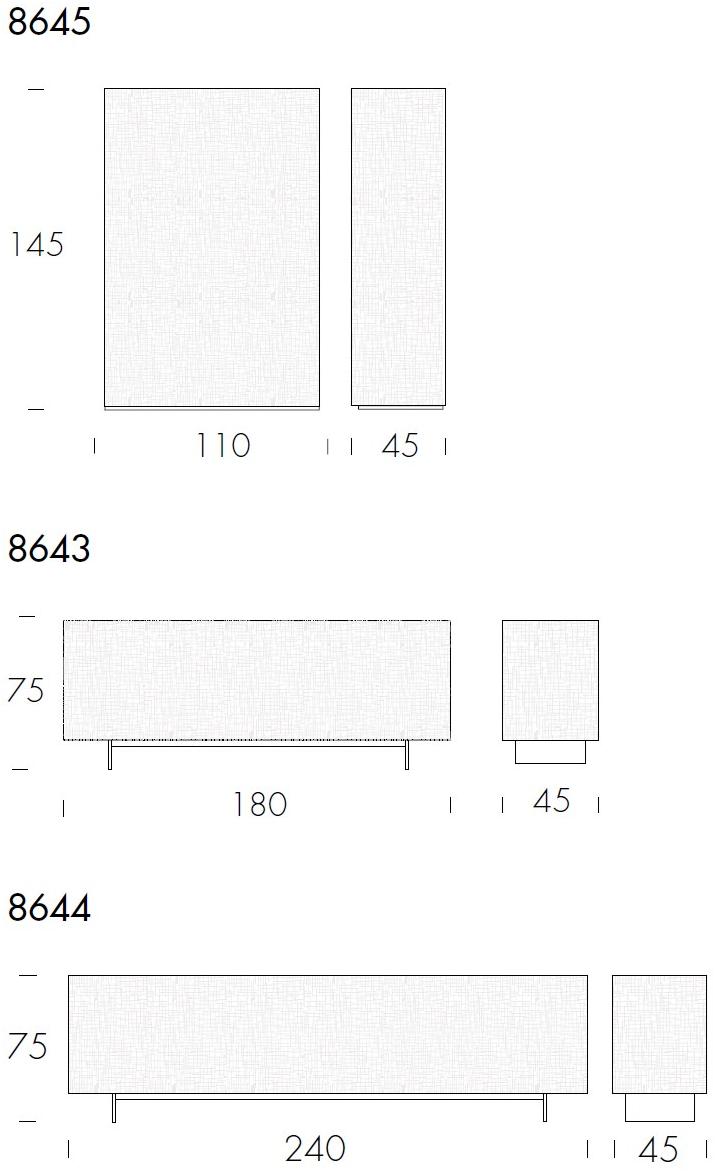Tonin Casa Буфет из лакированной древесины с распашными дверцами  T8643 - t8644 - t864  - Вид №7