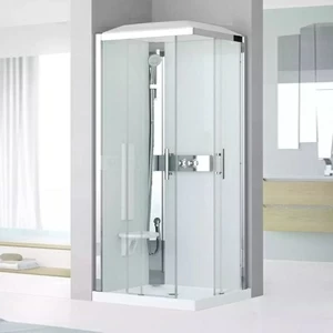 Душевая кабина 80x80 GLAX 3 A80 STANDARD Novellini GLAX 3 с низким душевым поддоном, серебристым профилем и крышей