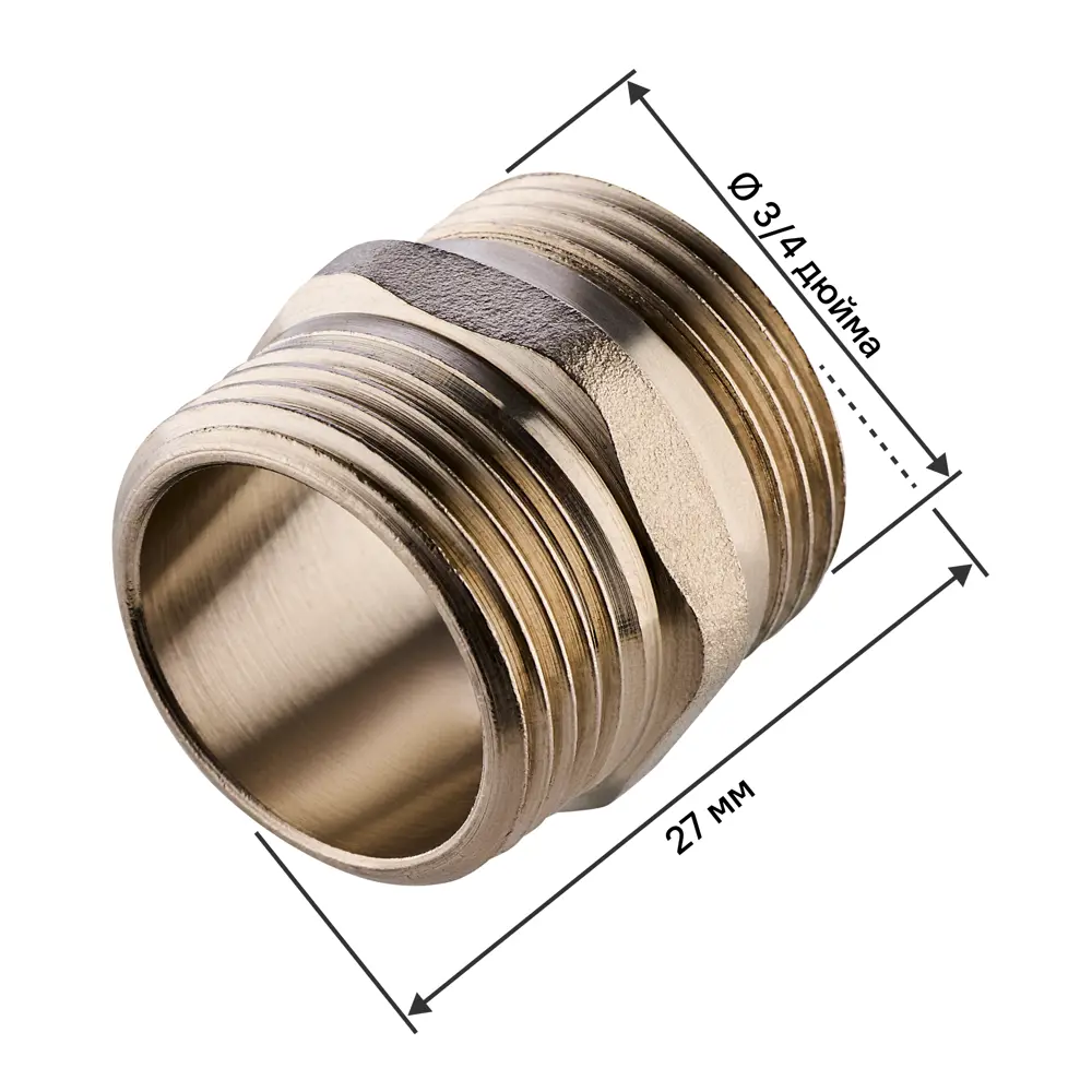 Ниппель MONLID 3/4" НР мм никелированная латунь 89421170 STLM-2203452 