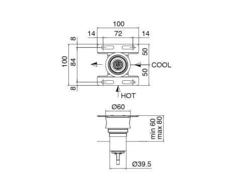 Нержавеющая сталь встраиваемые 2 отверстия однорычажный смеситель для душа Zazzeri Q316 ARCH-00152398 - Вид №4