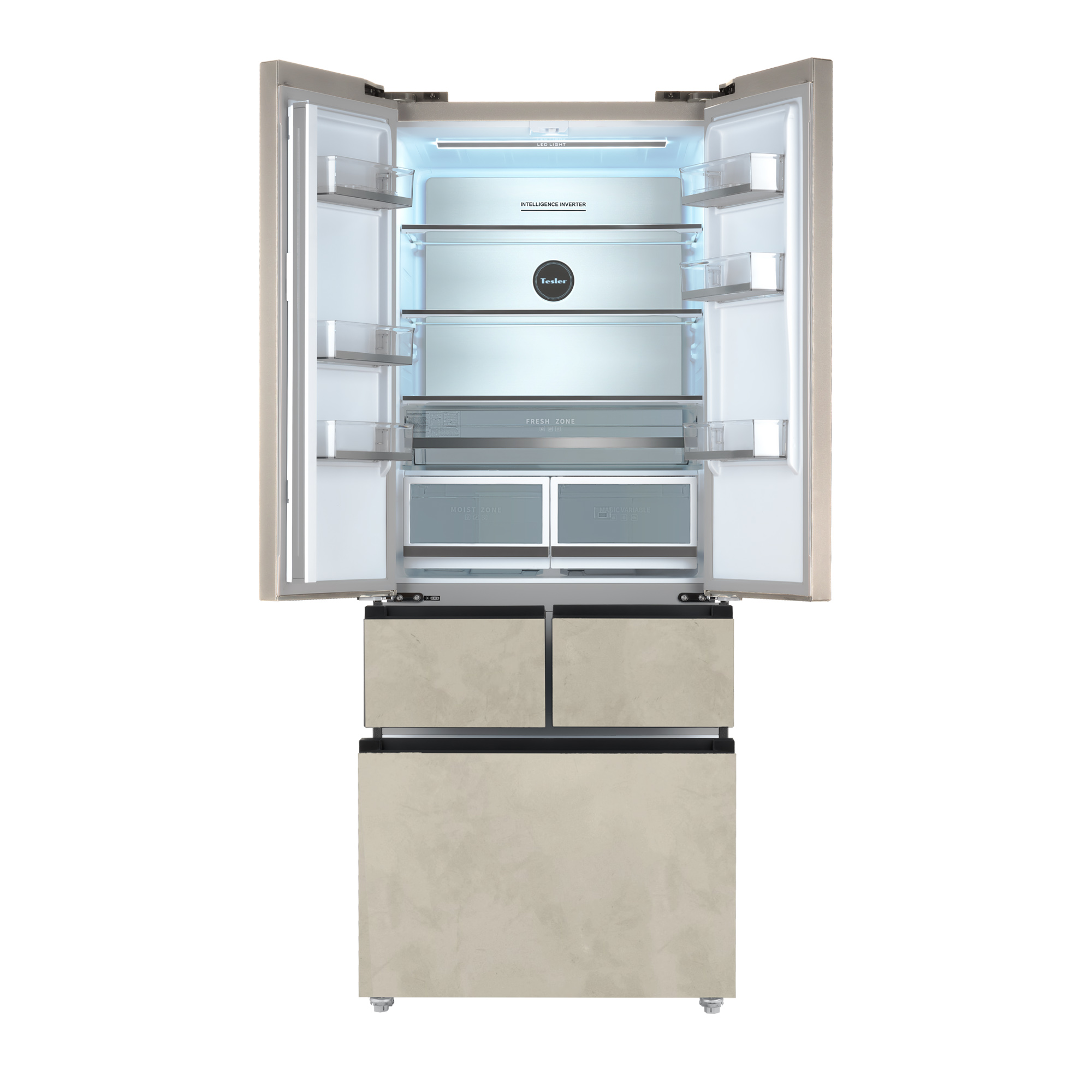 9208812 Холодильник многодверный   Tesler RFD-427BI бежевый STDN-0089718 - Вид №1