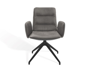 Мягкое вращающееся кресло с подлокотниками