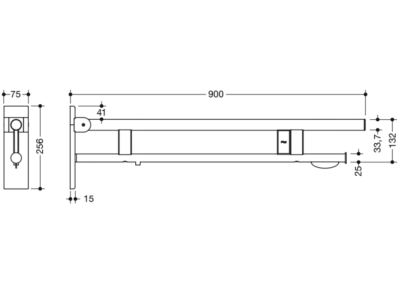 900.50.18640 Опорная рейка Duo, исполнение b HEWI Stützen  - Вид №1