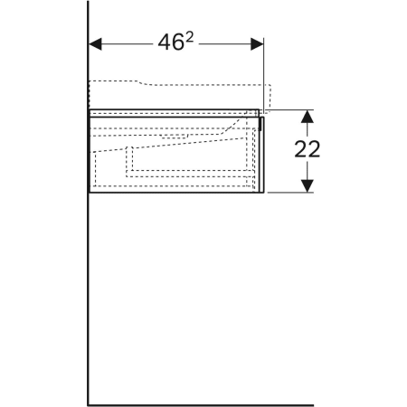 500.517.01.1 Шкафчик для раковины Geberit Xeno² шириной от 120см, с двумя выдвижными ящиками Geberit  - Вид №4