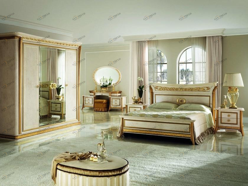 Arredoclassic Двуспальная кровать из дерева с высоким изголовьем Melodia sun-id-1415787