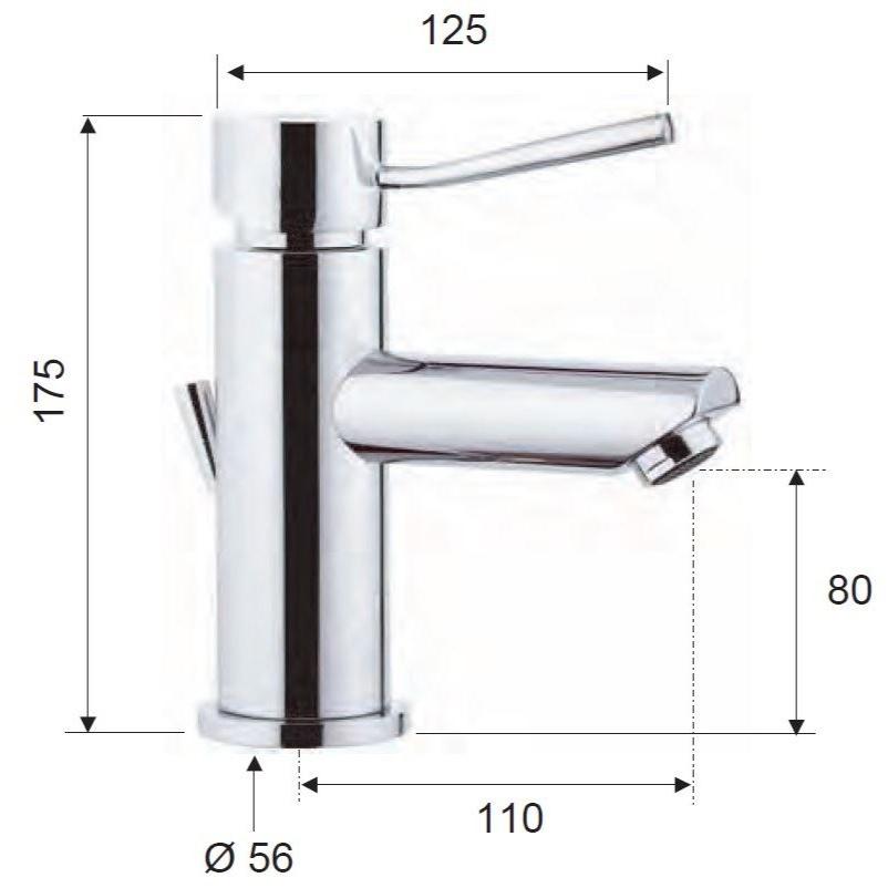 Goman Смеситель для раковины, однорычажный, из хромированной латуни  D0n10/99  - Вид №1