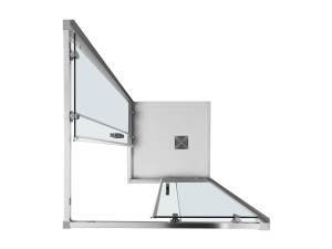 Алюминиевая и стеклянная угловая душевая кабина с раздвижной дверью