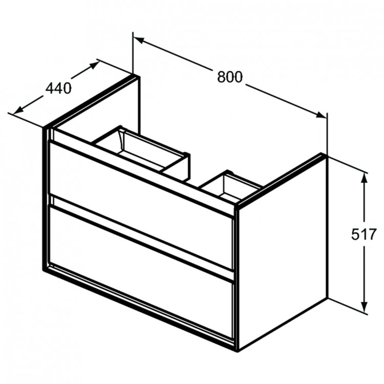 E0819UK Тумба для раковины 80 см Ideal Standard CONNECT AIR - Вид №6