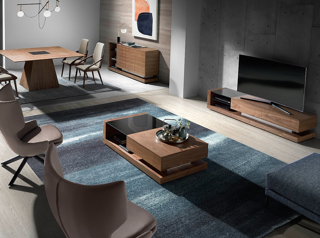 098772 Тумба под ТВ MF1317A орех черный витраж Angel Cerda  - Вид №5