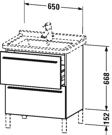 XL653501818 X-Large Тумбочка напольная Белый матовый, декор Duravit - Вид №1