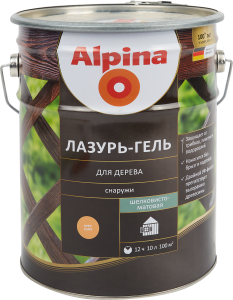 84586806 Лазурь-гель для дерева орех 10 л STLM-0052383 ALPINA