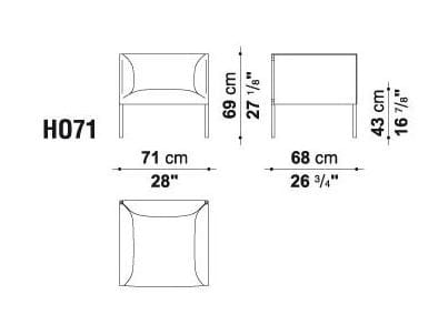 Тканевое кресло с подлокотниками B&B Italia Project ARCH-00118997 - Вид №4