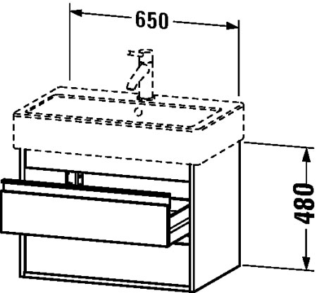 KT662404949 Ketho Тумбочка подвесная Графит матовый, декор Duravit - Вид №1