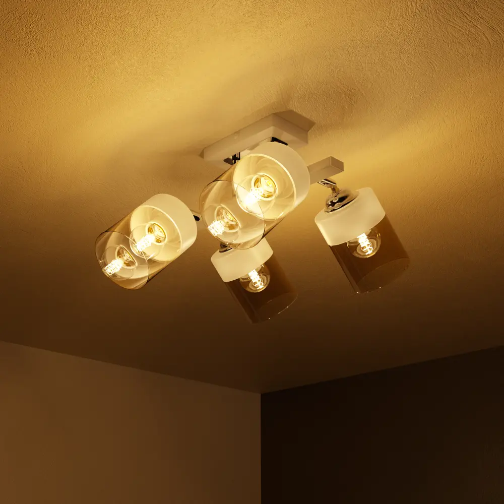 INSPIRE Amber — потолочная люстра с 4 стеклянными плафонами 85113377 STLM-0058954 - Вид №1