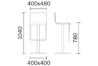 Высокий поворотный стул с подставкой для ног Pedrali Kuadra ARCH-00093807 - Вид №1