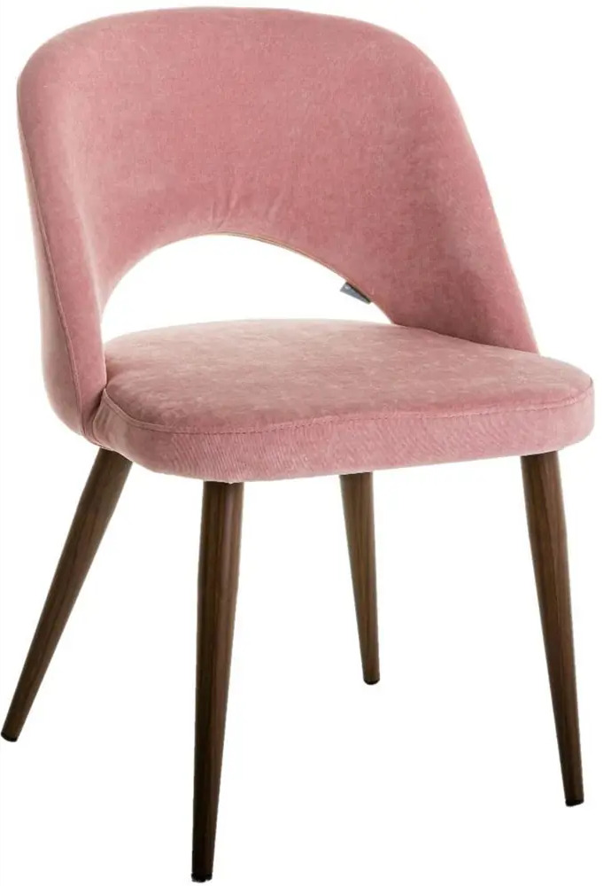 91032222 Стул R-home Lars 52.5x76.5x57.5 см микровелюр цвет розовый/орех STLM-0450040