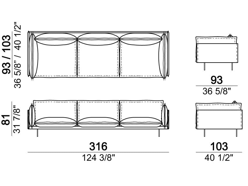 2-местный тканевый диван Arketipo Auto-Reverse ARCH-00115047 - Вид №5