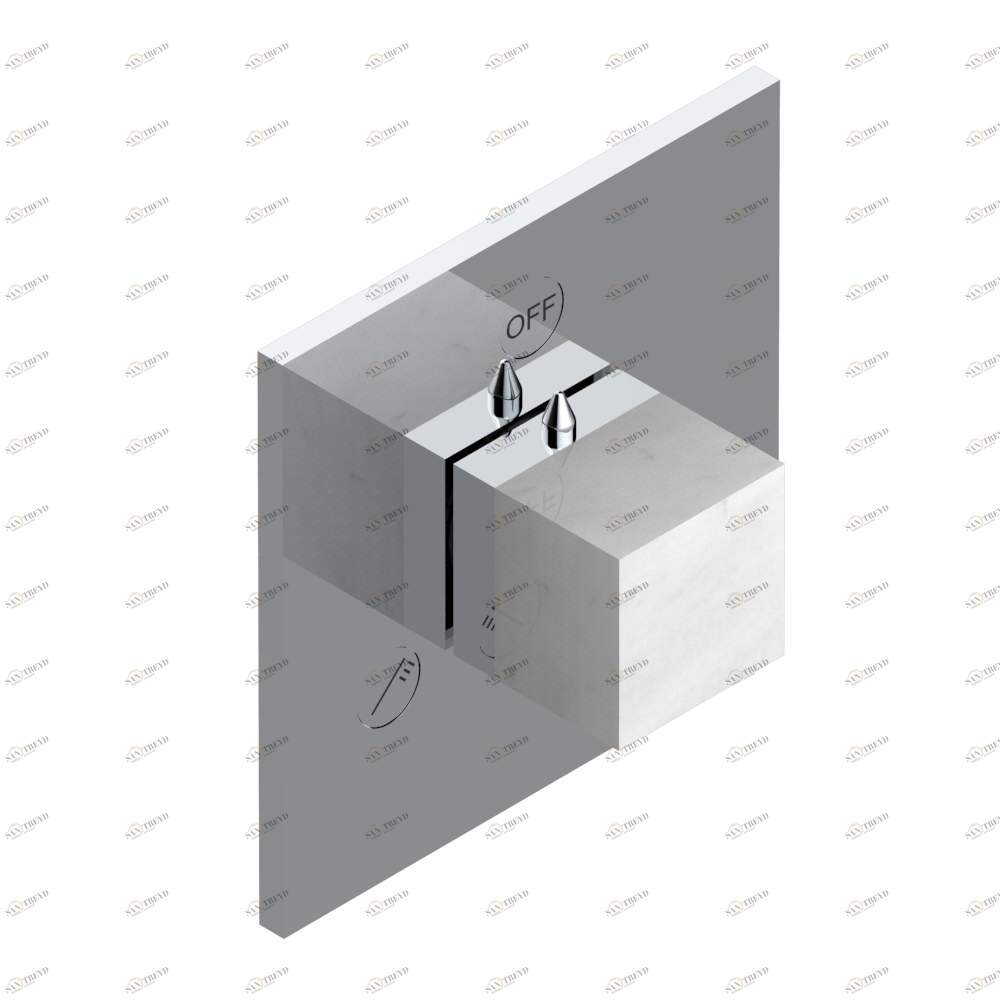 G3W-48M2SB Trim for wall mounted diverter, 2 ways - ref. 48M2 and 3 ways - ref. 49M3 Thg-paris Montaigne marbre blanc Vénus с рукоятками Хром G3W-48M2SB CAT.A
