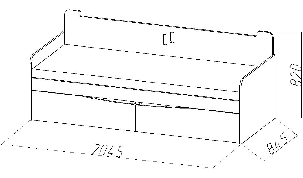 Подростковый диван-кровать с 2 ящиками "Зевака Рокки" МАНДАРИН ЧУДИКИ 178784 Бежевый;молочный Santreyd  - Вид №3
